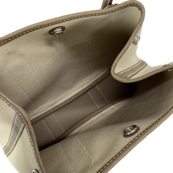 Auth HERMES Garden File PM - Beige Etoupe Toile Military Negonda Z Tote Bag - Picture 13 of 16